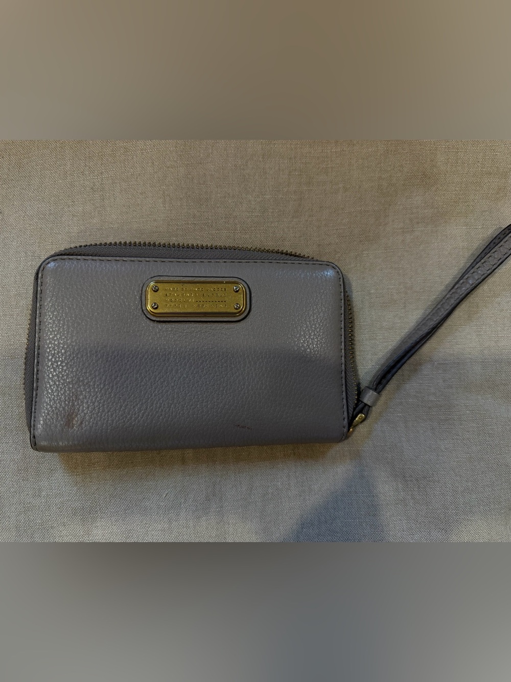 Marc by Marc Jacobs Standard Supply Gray Leather Zip Around Wristlet Wallet